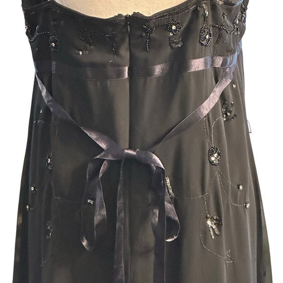 Y2K Black Chiffon Beaded Midi Dress - Picture 7 of 9
